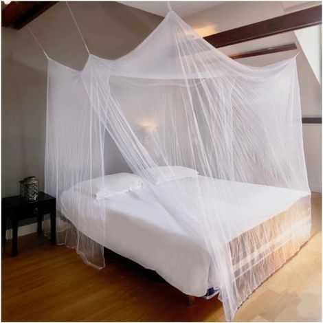 Moustiquaire couvre-lit queen size kit de suspension à deux ouvertures pour vous protéger et moustiquaire king size insectifuge (1/5)