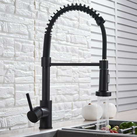 Robinet de cuisine à ressort en acier inoxydable, télescopique extractible, eau chaude et froide, robinet d'évier de cuisine (1/4)