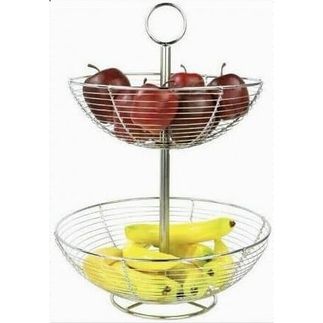 Trade Shop - Schüssel Obstkorb Ellipse Unterstützung Home Esstisch Zubehör 2 Ebenen -