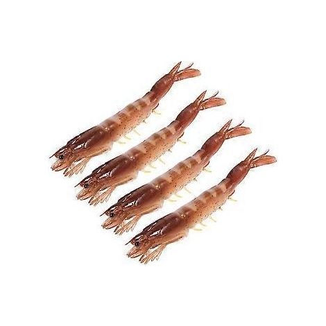 Lot de 4 crevettes artificielles décoratives, jouet de simulation de crevettes pour la maison ou le bureau (1/2)