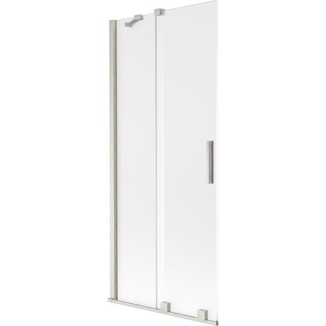 Mexen Velar paroi de baignoire à 2 volets coulissants 85 x 150 cm, givré, nickel brossé - 896-085-000-31-97 (1/2)
