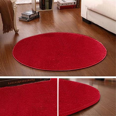 Tapis de bain et salon rond de 40cm - Plush doux et antidérapant - Tapis doux décoratif pour maison, salle de yoga, chambre et salle de jeu des enfants (1/2)