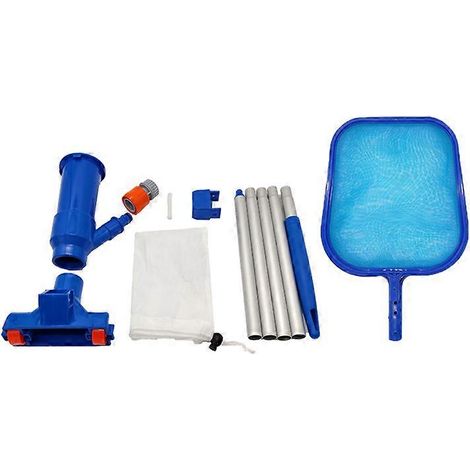 Aspirateur de piscine, mini aspirateur portable avec accessoires, 5 sections de manche et sacs en filet, kit de nettoyage de piscine (1/5)