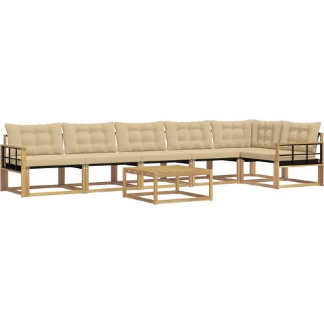 Outdoor Sofa Set 7 pcs White and Beige 79 x 79 x 37 cm vidaXL
