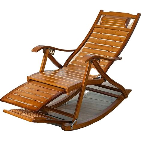 Chaise Berçante, Bambou Durable, Design Économiseur d'Espace, Kaki (1/2)