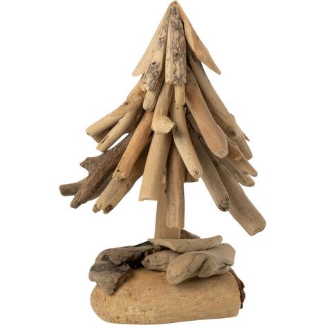 Sapin de Noël en Bois Flotté "Chalet" 30cm Naturel