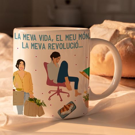 Tasse de jour de la femme en catalan Tasses originales à offrir en céramique Tasses petit-déjeuner adaptées au micro-ondes et au lave-vaisselle Tasses amusantes Cadeau pour la fête des (1/4)