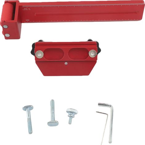 Gabarit de coupe de précision avec roulement de sécurité bidirectionnel et guide pour scie circulaire et fraiseuse à ruban, pour la découpe répétitive de bandes étroites. (1/5)