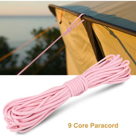 Cordon Paracord Lumineux 9 Brins, Corde de Survie Extérieur Phosphorescente Rose (1/5)