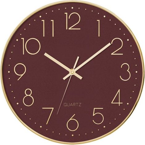 Horloge murale 3D dorée Laurier Ø30cm - Décoration design Atmosphera pour salon (1/3)