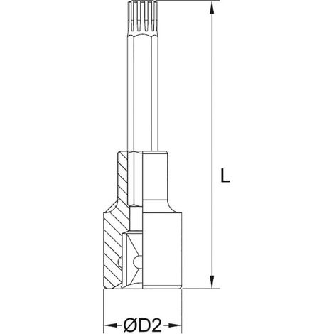 Cle a douille avec insert long ribe m8 3/8