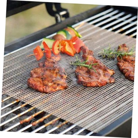 Set di 3 tappetini antiaderenti in PTFE (40 x 33 cm), resistenti al calore, ideali per grigliare verdure, carne e pesce. (1/5)