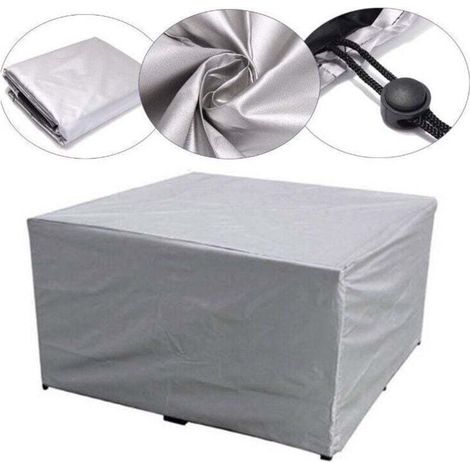 Funda Oxford resistente para muebles de jardín, impermeable, a prueba de polvo, a prueba de viento, con protección UV, para sillas de exterior, color plateado - 18012074 (1/4)