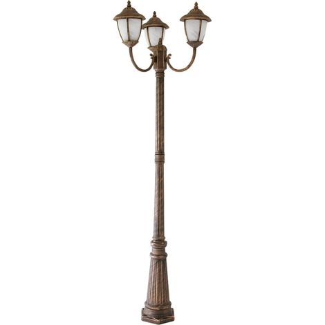 lampada da terra per esterni Lampada da tavolo in vetro Madrid metallo antikgold / Riso vetro pietra Ø70cm H: 210 centimetri IP43 (1/4)