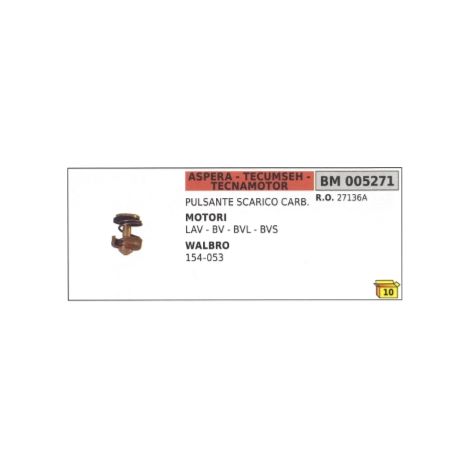 Pulsante scarico carburatore WALBRP 154-053 rasaerba ASPERA LAV - BV - BVL - BVS