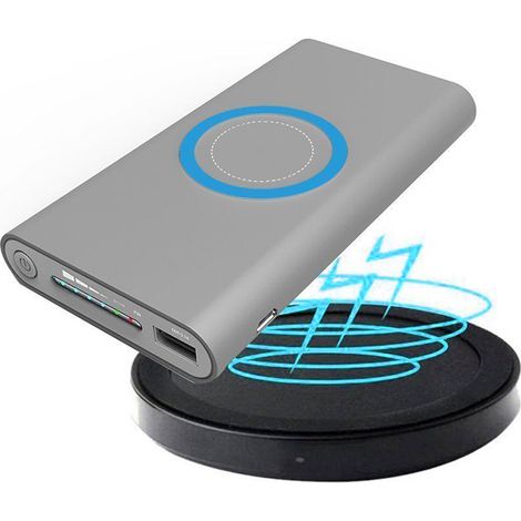 DIY-USB-C-Powerbank-Gehäuse mit kabelloser Ladefunktion, DIY-Powerbank-Kit für 10.000 mAh Lithium-Ionen-Akku (grau) (1/5)