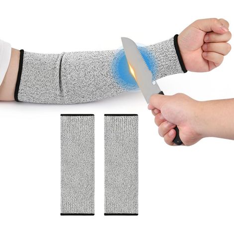 2 pièces Protections d'avant bras, Anti coupures Niveau 5de Protection, Manchon Résistant, Coupures Bandage d'avant bras Tricoté Adapté, pour Jardinage Cuisine Soudage Travail de Sculpture (1/5)