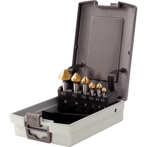 KS TOOLS Coffret de forets aléseurs HSS TiN 90°, 6 pcs, en box PVC ( 336.0466 )