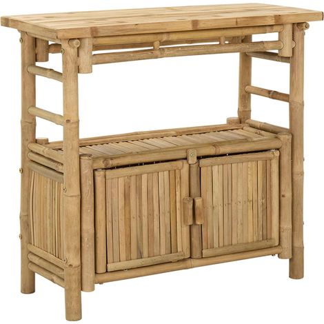 Mesa Consola con estante Natural 80 x 35 x 75 cm Bambú vidaXL