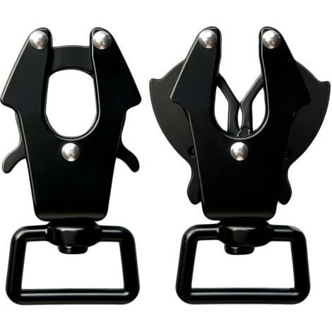 BUNTHAUS 2 Pièces Clip pour Laisse de Chien avec Mousqueton Pivotant à 360 Degrés, Clip de Sécurité pour Chien à Déclenchement Rapide pour Lier Le Collier de L'animal de Compagnie (Carré × 2)