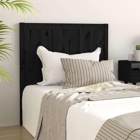 vidaXL Cabecero de cama madera maciza de pino negro 95,5x4x100 cm (1/5)