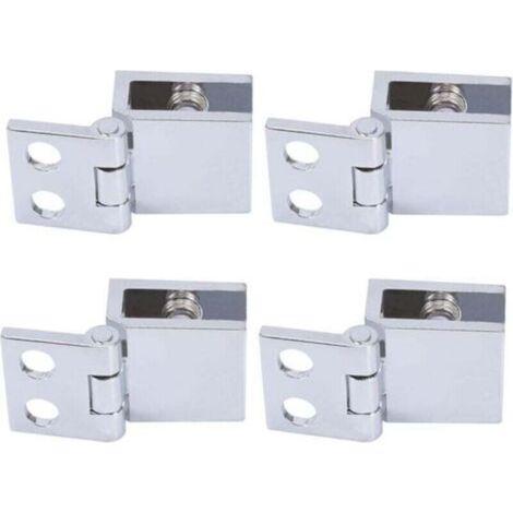 4 pcs Charnière En Verre Clip Pince Pinces Charnière De Porte En Verre Installation Facile Support En Verre Durable Meubles Charnière De Porte En Verre Pinces En Verre pour Portes En Verre Vitrines Po