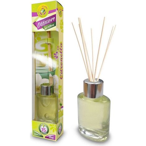 Trade Shop - SET 12PZ DIFFUSORE PROFUMATO CON BASTONCINI DA 30 ML CITRONELLA PER ESTERNI 40047SE -