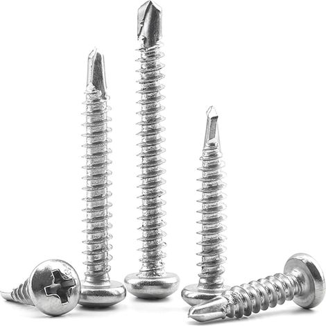 30 vis à tôle Hardiflex en acier inoxydable, tête ronde plate Phillips, longueur 13–50 mm (16 M4.8, (1/2)