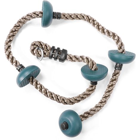Balançoire disque avec corde d'escalade pour enfants, équipement de jeu vert foncé (1/5)