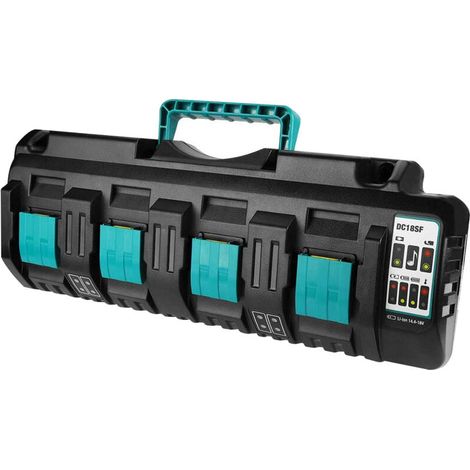 Neues 14,4-V-18-V-Akkuladegerät für DC18SF, LXT Li-Ion-Schnellladegerät für BL1430 BL1450 BL1440 BL1860 BL1850 BL1840 BL1830 BL1815, Ersatz für DC18RC, DC18RD, DC18RA, 4-Port (1/4)