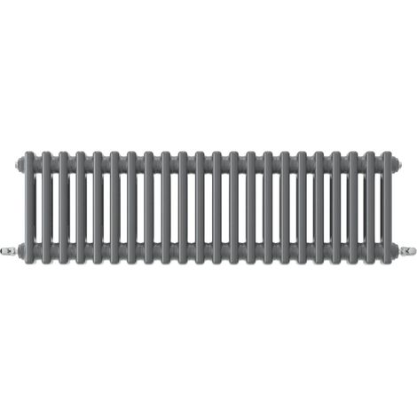 Acezanble Horizontal Traditional Cast Iron Style Radiator 300x1190mm 3 Column Anthracite