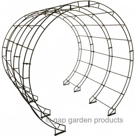 Round Arch Tunnel Bars (Set of 14) Steel - L228.6 x W238.8 x H66 cm - Bare Metal/Ready to Rust