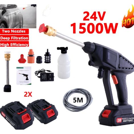 FLITI 60 Bar Portable Cordless High Pressure Washer with 2 x 6000mAh Batteries, Rechargeable Water Gun for Car and Garden