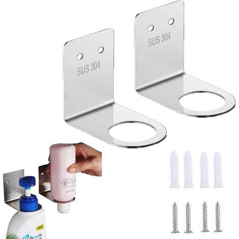 Silberner Handpumpenhalter zur Wandmontage, Seifenspender, Shampoo-Topfhalter zur Wandmontage, Lotion-Aufbewahrungsregal (Küche und Badezimmer)