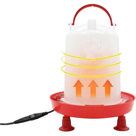 Abreuvoir chauffant de 3 litres pour poulets, avec remplissage automatique en hiver, pieds de support inclus, puissance de chauffage de 35 watts QAQ (1/5)