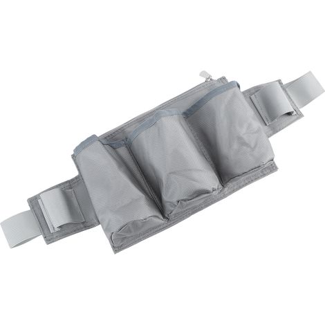 Gartenwerkzeuggürtel mit 6 Taschen und 2 Riemen, wasserdichtes Oxford-Gewebe, verstellbar, ideal für Familien-Camping und Outdoor-Aktivitäten, Grau (1/5)