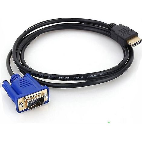 Câble adaptateur HDMI vers VGA, adaptateur VGA vers HDMI, adaptateur moniteur D-sub vers HDMI 15 broches, câble connecteur HDMI mâle vers VGA mâle, transmission unidirectionnelle. (1/3)
