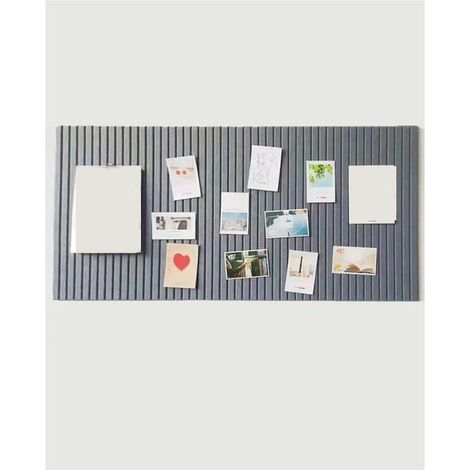 Bacheca decorativa pieghevole in feltro con nastro adesivo per esporre foto, ideale per scuola, casa e ufficio (grigio scuro) (1/4)