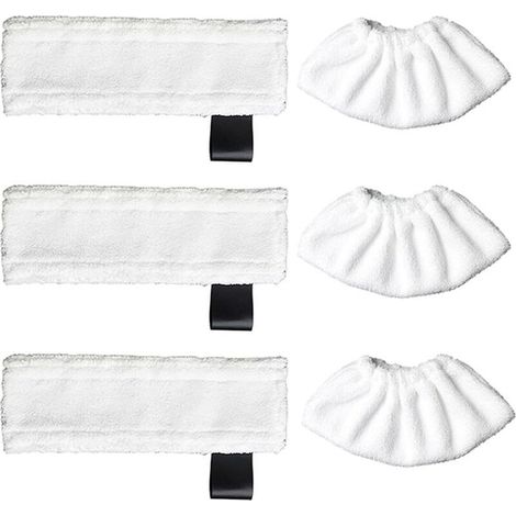3 paquets de chiffons de rechange en microfibre et 3 paquets de chiffons en microfibre pour Karcher Easy Fix SC1/SC2/SC3/SC4/SC5/SV7, chiffons accessoires Kärcher Easy Fix-