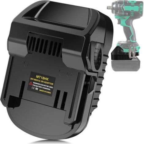 Convertidor de batería de 18 V para herramientas deslizantes Hitachi – Adaptador compatible con baterías DeWalt y Milwaukee – Cumple con las normas FCC, RoHS y CE (1/5)