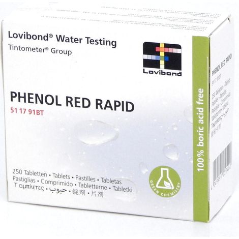 250 Pastiglie Reagenti PH RED PHENOL RAPID per Misurazione del PH per Test Manuali - Dissoluzione Rapida (1/3)