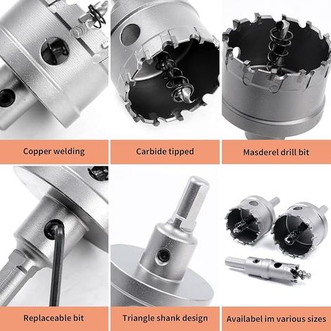 Bi-Metal Hole Saw 85mm Hard Metal Stainless Steel Wood Mental Wood Stainless Steel, Plastic, Copper (1/2)
