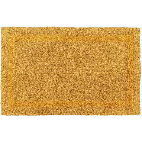 HOMESCAPES XXL-Badematte senfgelb 70x120 cm aus 100% Baumwolle