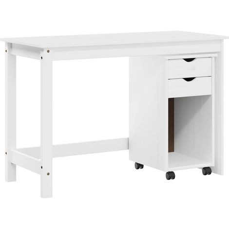 Desk Cabinet Set 2 pcs White Solid Pine Wood vidaXL (1/5)