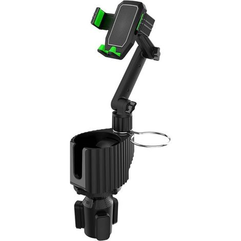1 Porte-gobelet 3 en 1,base réglable 6-9,4 cm, support téléphone rotatif 360°,matériau ABS, pour voiture SUV camion (1/5)