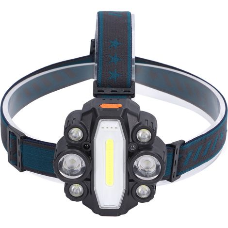 Lampe frontale LED rechargeable USB, ajustable à 90°, pour cyclisme et activités extérieures (1/5)