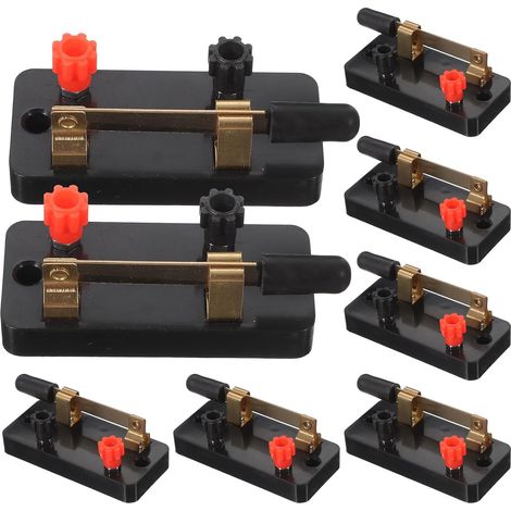 Lot de 10 Interrupteurs Monopolaire Spst Noirs en Plastique et Cuivre, pour Circuits Électriques de Laboratoire en Classe, Style Couteaux Borne à Vis Couleur Couleur Aléatoire (1/5)