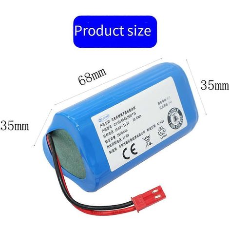 11.1V 2600mAh New Rechargeable Lithium-ion Battery Pack for Robotic Vacuum Cleaners V1 X3 (1/2)