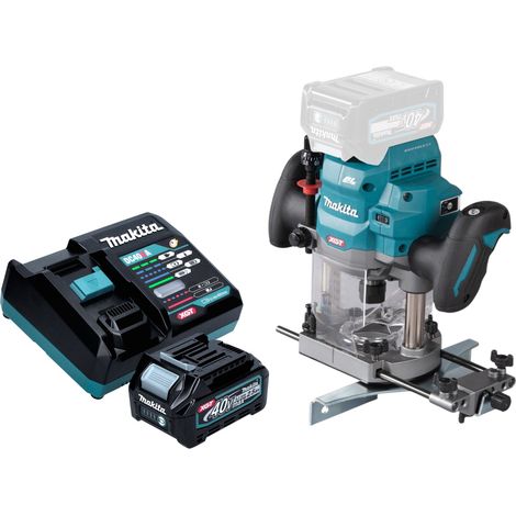 Makita RP 001 GD101 Défonceuse sans fil 40 V max. 12 mm Brushless + 1x batterie 2,5 Ah + chargeur