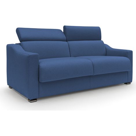 Amber Schlafsofa mit 18 cm hoher Matratze Stoff T05 211 cm (mat. 160x197) blau (1/4)